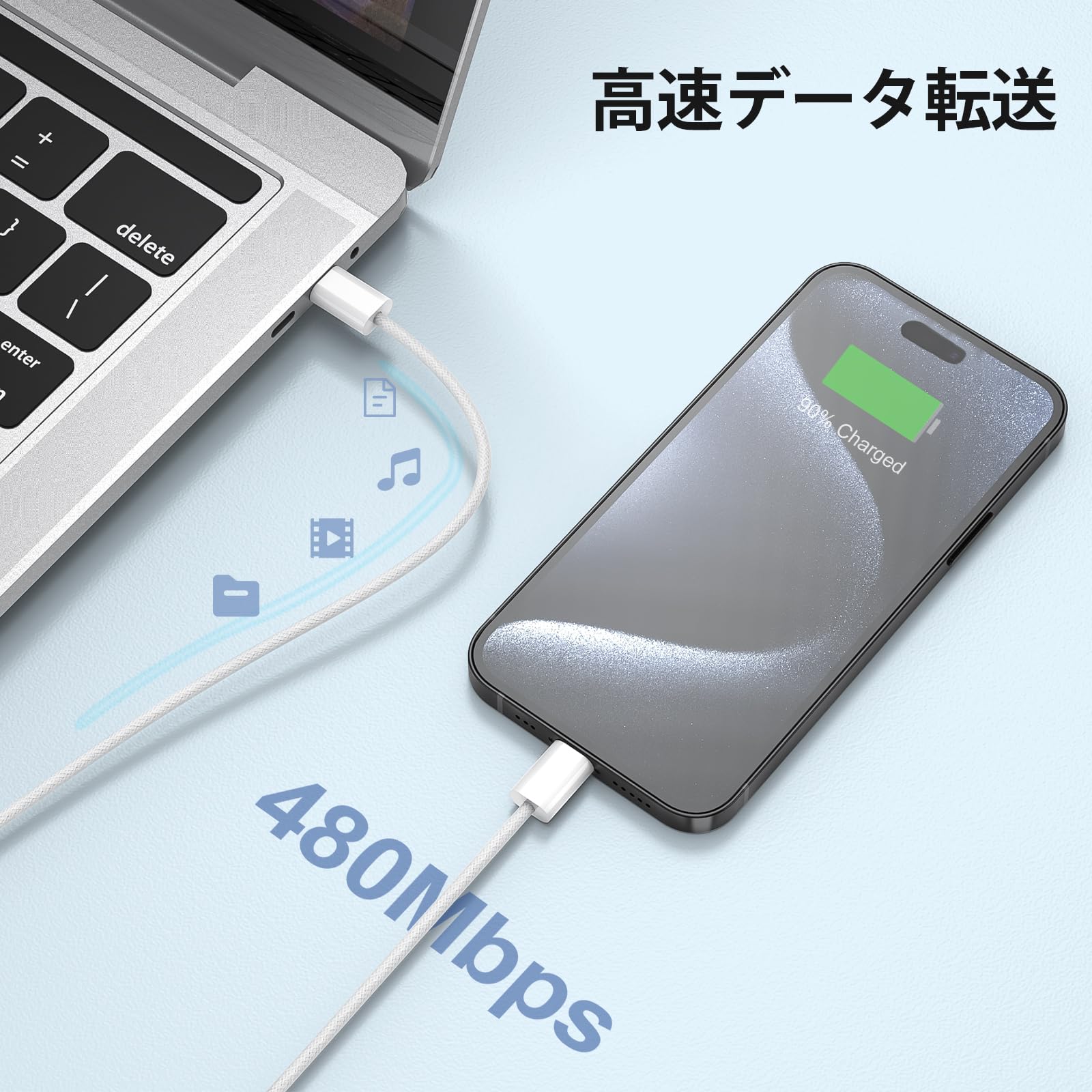 Amazon.co.jp: iphone 15 充電ケーブル 1m タイプc 100w/5A 急速充電